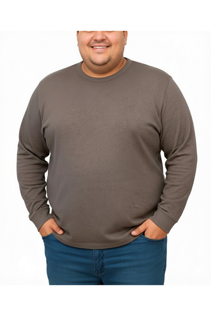 sngl Erkek Büyük Beden Oversize Uzun Kollu T-shirt 3xl 4xl 5xl 6xl