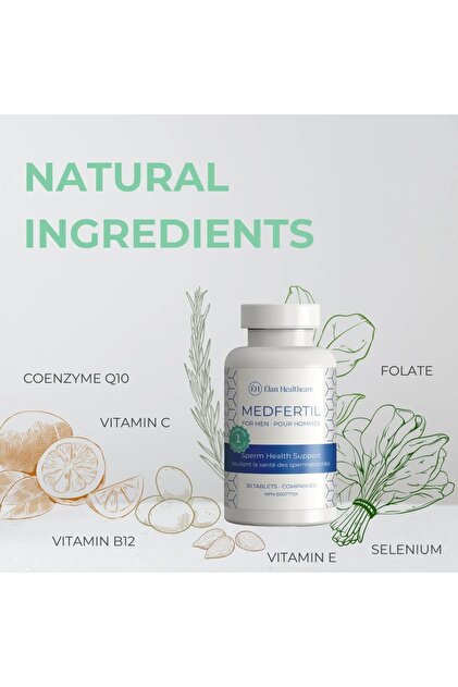MedFertil Fertility Supplement 90, Vitamin C, B12, E, Folic Acid, L  Carnitine, Zinc, Coenzyme Q10- Trendyol