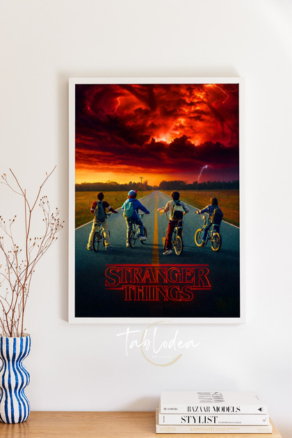 Uramljeni poster Stranger Things, poster filmske serije Stranger Things, TD Stranger Things dekoracija za zid