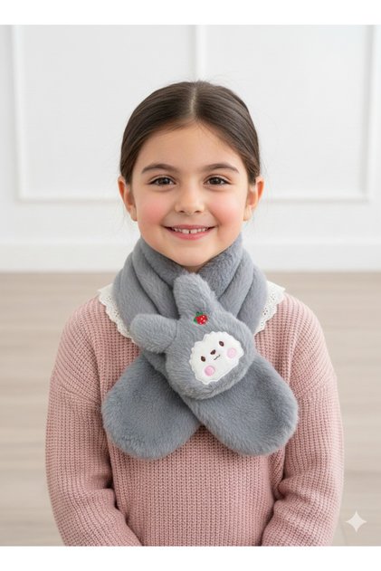 Kawaii Teddy Bear Strawberry Bear Furry Plush Scarf Neck Collar Teenage Girl Child Baby Gift