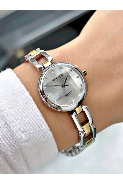 Special Design Steel Band Gold-Silver Color Women Wristwatch Frc2020Mr