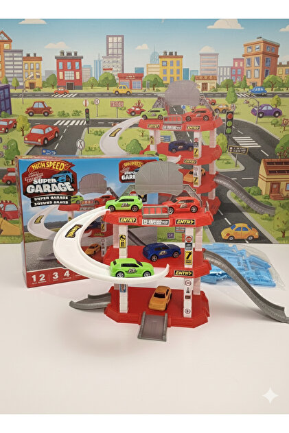 Toys High Speed Mega Garage - 3 Katlı Otopark ve Yarış Seti