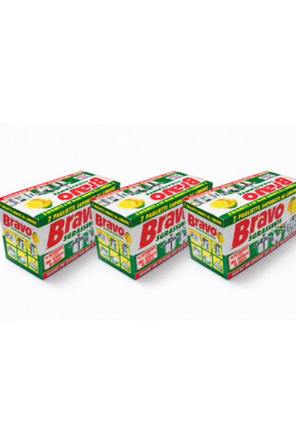 Set 3 x Sgrassante – 7 bureți metalici cu săpun și lămâie