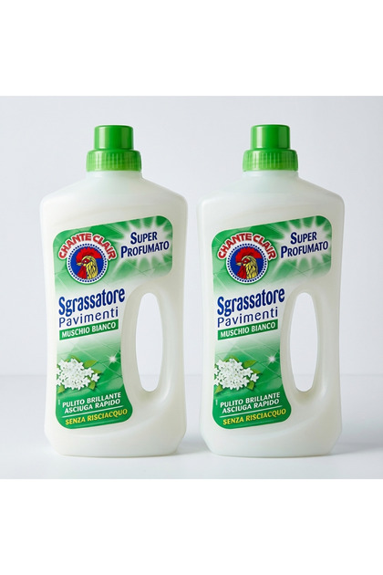 Pachet de 2 x Detergent pentru Pardoseli Chante Clair Sgrassatore Mosc Alb/ Muschio Bianco, 750 ml