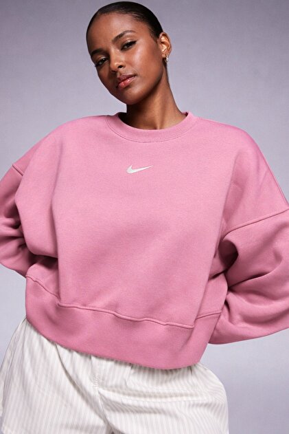 nike sportswear essentials fleece crew kadın sweatshirt