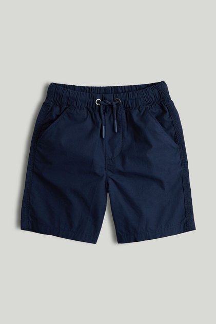 Navy Poplin Shorts