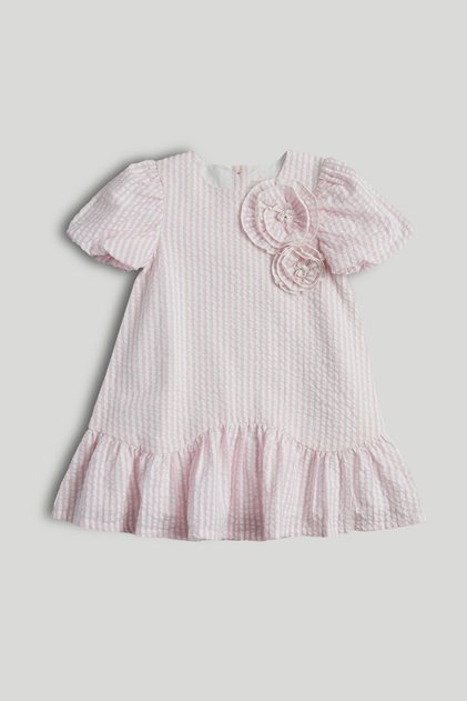 Pink Striped Cotton Dress