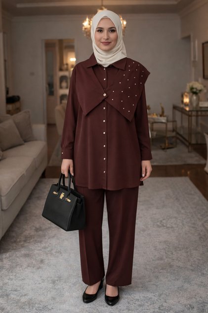 Seyyar Felerin Detailed Trousers Tunic Set