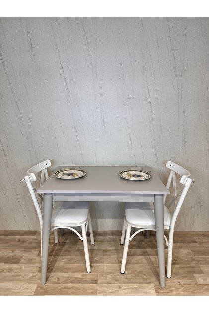 60 x 90 Mutfak Masası Gri MDF Küçük Mutfak Masası Çalışma Masası Balkon Masası Sabit Masa