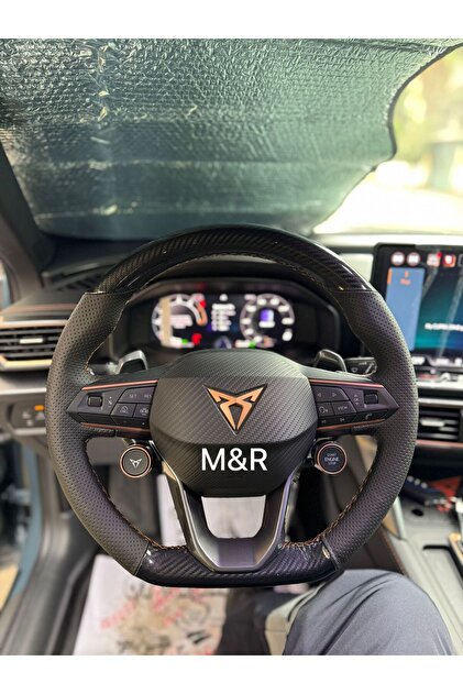 2023 Cupra Formentor F1 Li Orjinal Tam Kaplama Parlak Kristal Karbon Deri Direksiyon Kılıfı