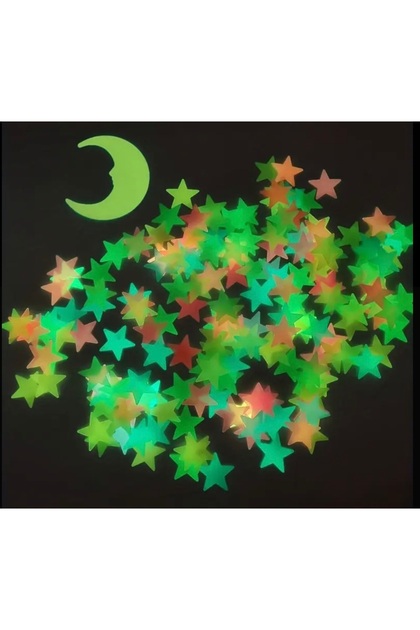 Children's Room Wall Sticker Highlighted Stars 150 Pieces Mixed Color Star Sticker Set
