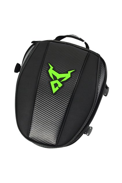 0079 Kuyruk ve Manyetik Depo Üstü Motosiklet Çantası 11.5 ve 15L Yeşil Logo