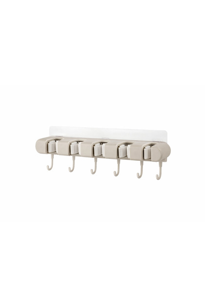Suport multifunctional autoadeziv pentru mop si unelte, 5 pozitii, montaj fara gaurire
