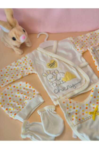 Luxury Baby Hospital Release 5-Piece Set Newborn Baby Bed Set with Rabbit