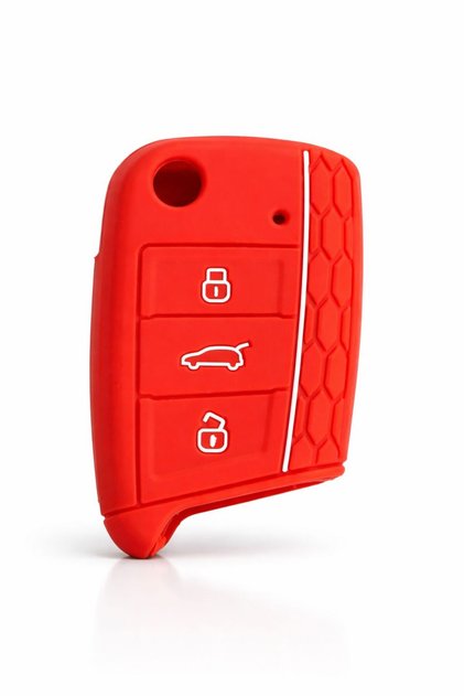 Skoda Octavia Rapid Fabia Kamiq Karoq Kodiaq Scala Honeycomb Pattern Key Protection Case Red White