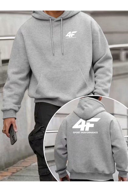 Men's Fashion Creative Design Printed Sports Casual Multi-Purpose Long Sleeve Loose Hooded Sweatshirt