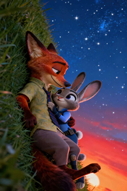 postercraft Zootopia Animasyon Nick & Judy Modern Panel Tablo