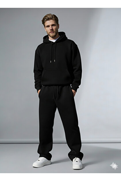 Men's Baggy Tracksuit Set, Loose-Fit Top and Bottom Set