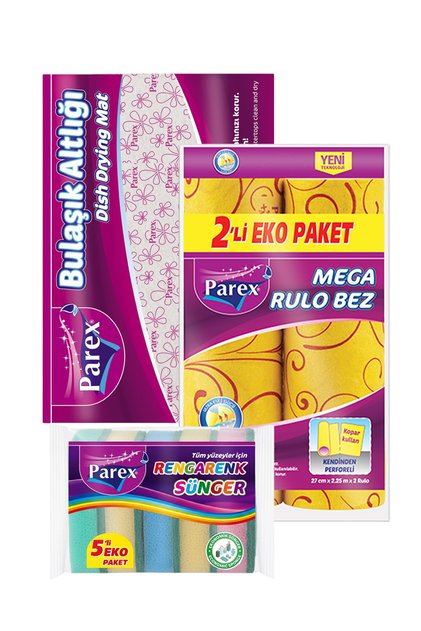Roll Cleaning Cloth Sponge and Dish Mat Pack