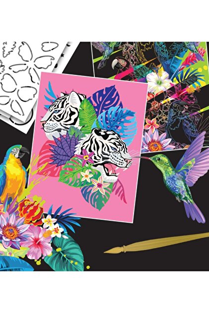 Gift Moda Artmaker Neon Nature Kazımalı Boyama Seti – 16 Panel