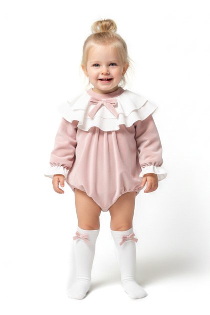 Baby Girl Romper Girls' Romper Velvet Birthday Party Wedding Dress Bow Long Sleeve Romper