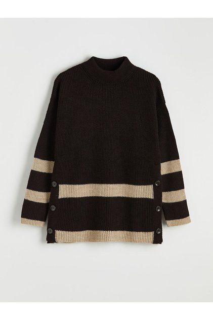 Timeless Clothing & Timeless Choices Half Fisherman Roba Collar Women's Knitwear Tunic