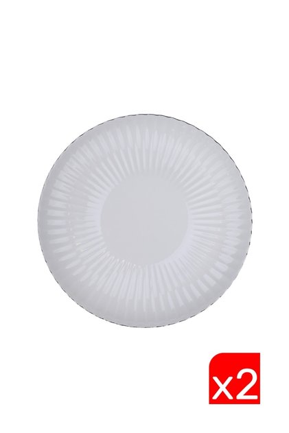 Bone Luz Platinum Mesh Serving Plate 27cm 2 Pieces