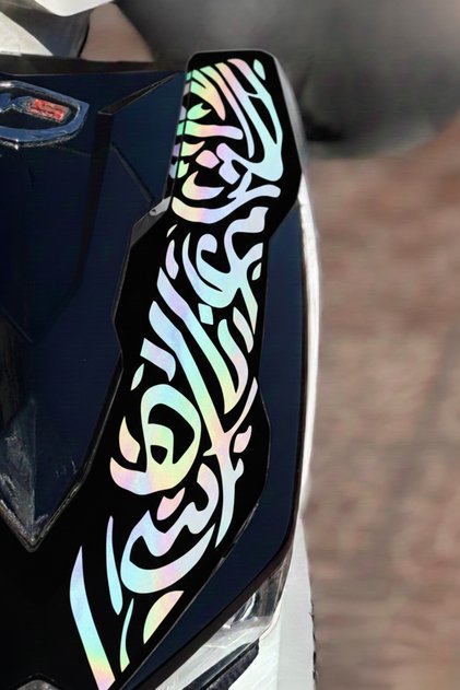Rks Vrs125 Compatible Headlight Upper Tribal Calligraphy Sticker (Fully Compatible Without Cutting or Cutting Blades)
