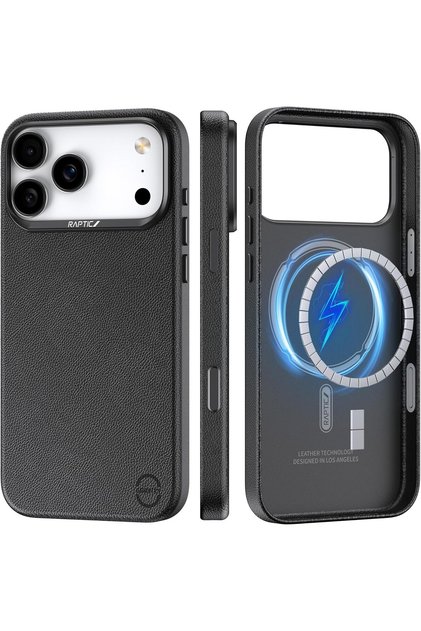 Urban Nano for iPhone 17 PRO case [Covered Camera Control] Vegan Polymeric Leather cover - Black