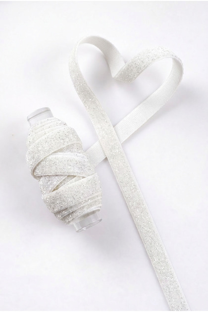 Simli Kadife Kurdele Beyaz 1cm 5mt, Gelin, Damat, Bohça, Nişan, Çeyiz, Nikah, Hediye, Süsleme