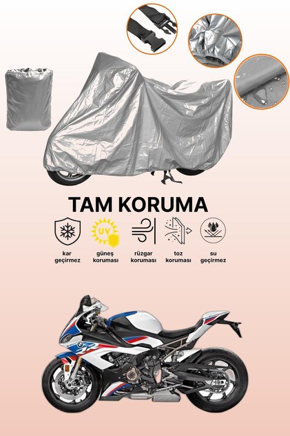 حقيبة خلفية رمادية اللون وقماش دراجة نارية متوافق مع BMW S 1000 RR