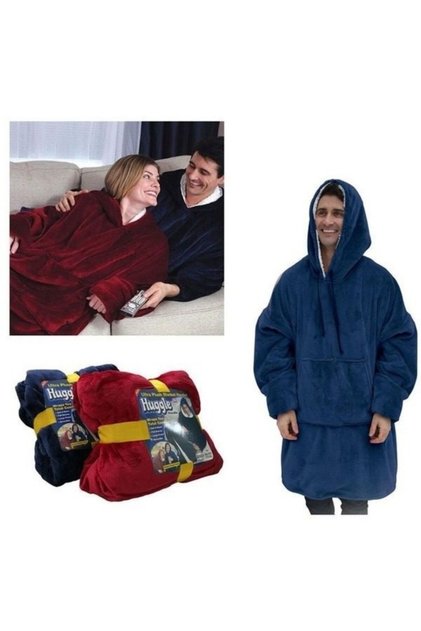 Pătură Fleece Tip Hanorac cu Glugă și Mâneci - Caldă și Pufoasă, Mărime Universală