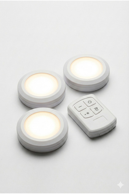 CALIBURN Uzaktan Kumandalı Kablosuz 3'lü LED Spot Lamba Seti