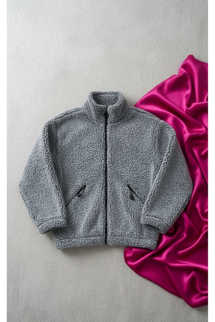 Premium Quality, Trend, Mock Neck , Oversized , Zippered, Fleece, Plush Jacket