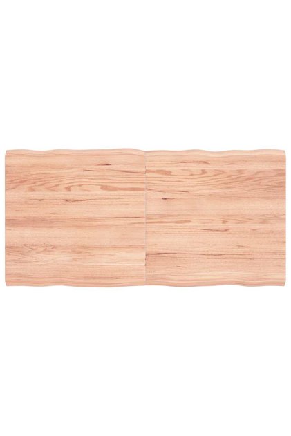 Table Top Light Brown 120x60x(2-4)cm Treated Solid Wood Live Edge