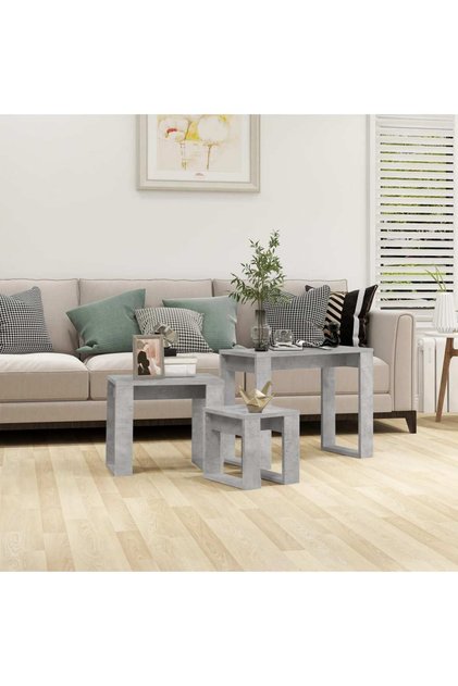 Nesting Tables 3 pcs Concrete Grey Engineered Wood