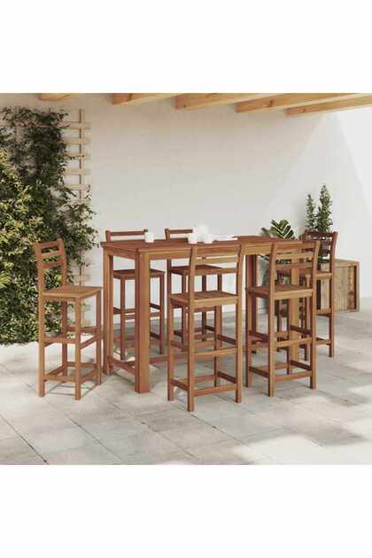 Bar Table | Natural wood | Solid acacia wood | 150x70x105 cm | Durable
