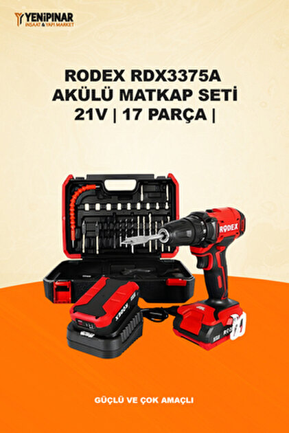 Rodex RDX3365A Akülü Matkap Seti | 16.8V | 17 Parça | Güçlü ve