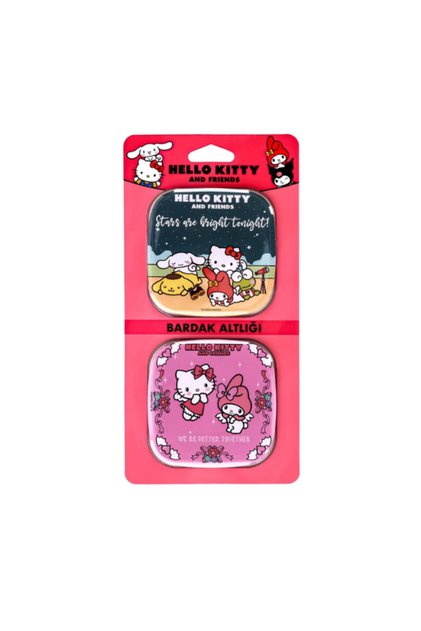 Kuromi & Hello Kitty Licensed 2-Piece Coaster Set