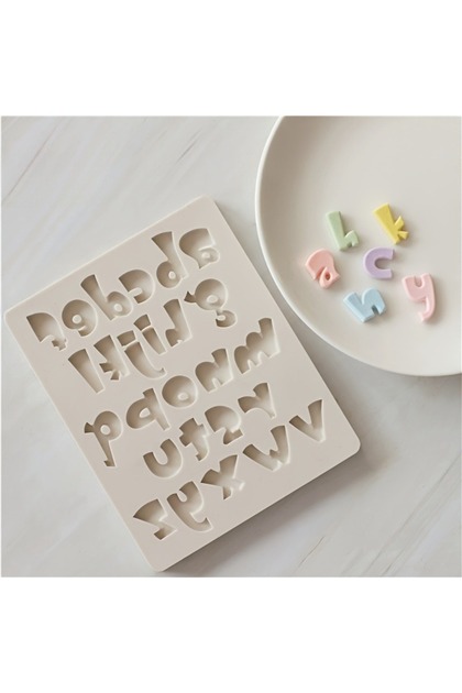 1pc 1pcSmall Write English Alphabet Number Fondant Silicone Mold Lowercase Letters Sugarcraft Cupcak