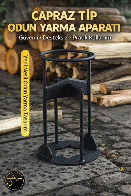 Odun Kırma Standı - Baltalı Odun Bölme Aparatı - Bahçe & Şömine İçin Dayanıklı Odun Kesme Sehpası