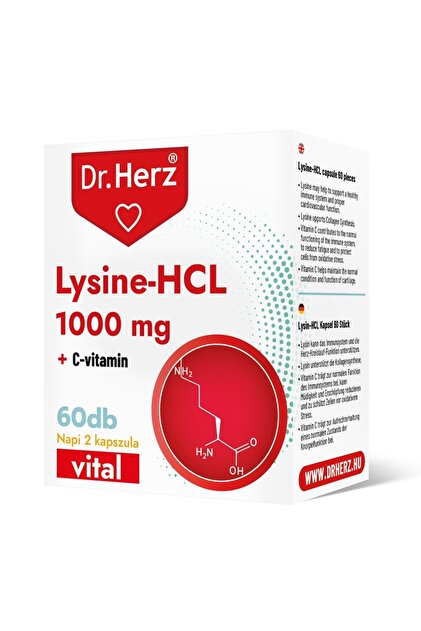 Capsule Lysine HCL 1000 mg + vitamina C 60 bucăți