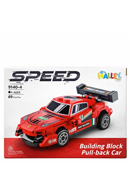 HAK İŞ OYUNCAK Çek Bırak Yapım Seti Lego Blok Yarış Arabası 69