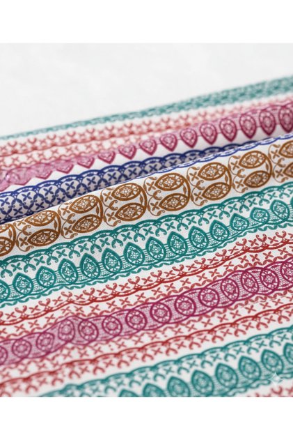 Colorful Lace Patterned Digital Printed Upholstery Sofa Fabric, Throw Pillow, Cushion Fabric