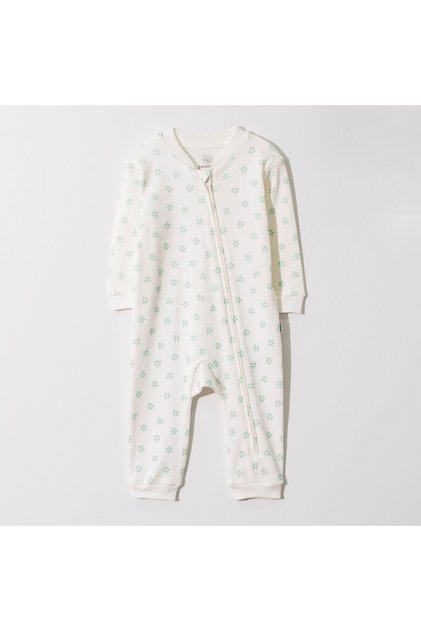 Floral Organic Cotton Baby Girl Romper Without Booties