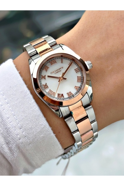 Special Design Steel Band Silver-Copper Color Women Wristwatch Lc08190Mr