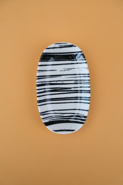 Tabak Evi Porcelain Sidereal Oval Boat Plate 15X8,5X2Cm Single
