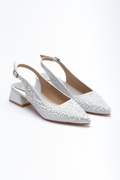 Mehveş Series Pearl Detailed Women's Heeled Shoes – Bridal & Wedding Model