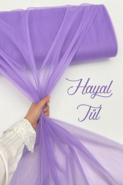 Lila Hayal Tül, Nişan Çeyiz Bohça Kapı Doğum Günü Parti Süsleme, Gelin Abiye Türban 100x300cm