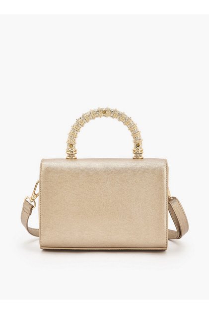 Logo Embellished Crossbody Bag with Detachable Strap - H 19 x W 8 cms